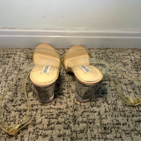Steve Madden Camille Clear Strappy Block Heeled Sandals Size 8 - Picture 4 of 9